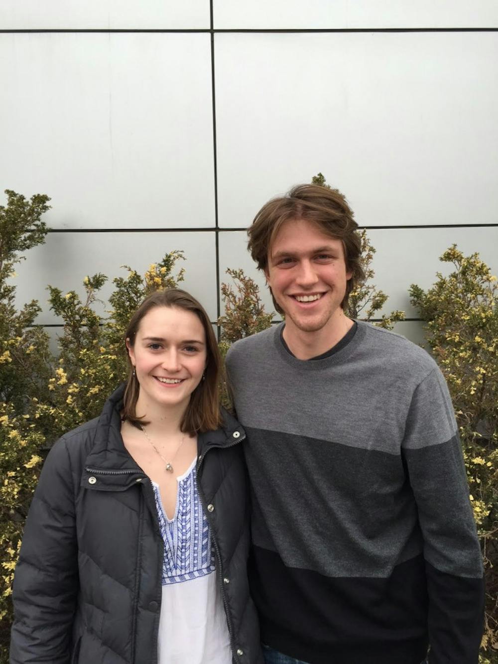 Penn Benjamins director Emily Derecktor and organizer Diego Fiori.