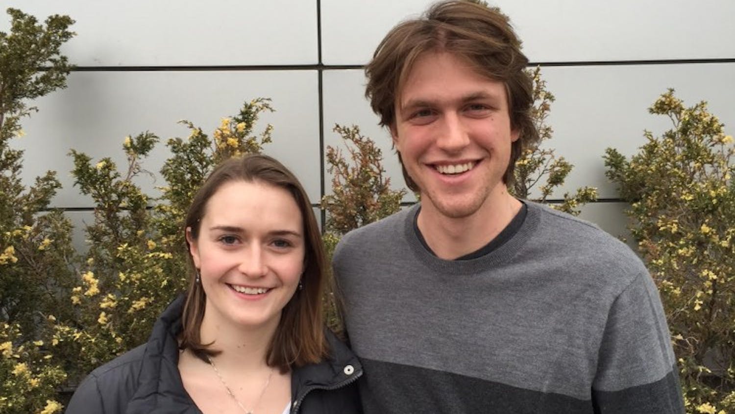 Penn Benjamins director Emily Derecktor and organizer Diego Fiori.