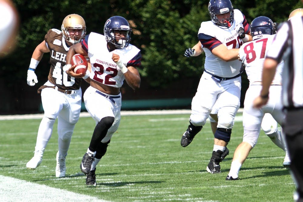 Sophomore running back Tre Solomon was an offensive weapon throughout the day against Lehigh, but his efforts were diminished in part by the Quakers' reliance on the short passing game.