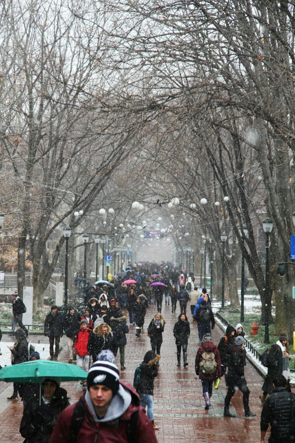 Students on Locust Walk