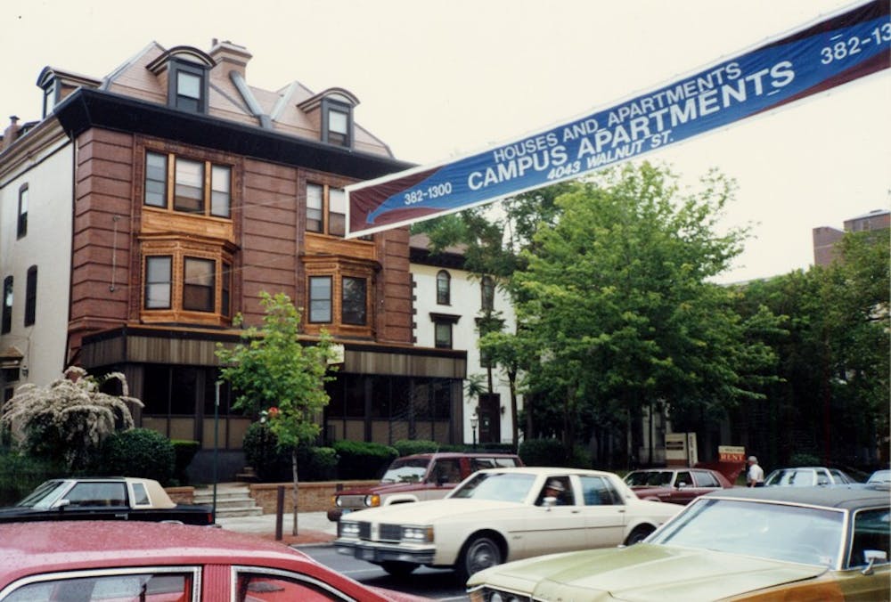 	Campus Apartments advertises at their 40th and Walnut office in the late 1980s. The company office still stands at this address today.