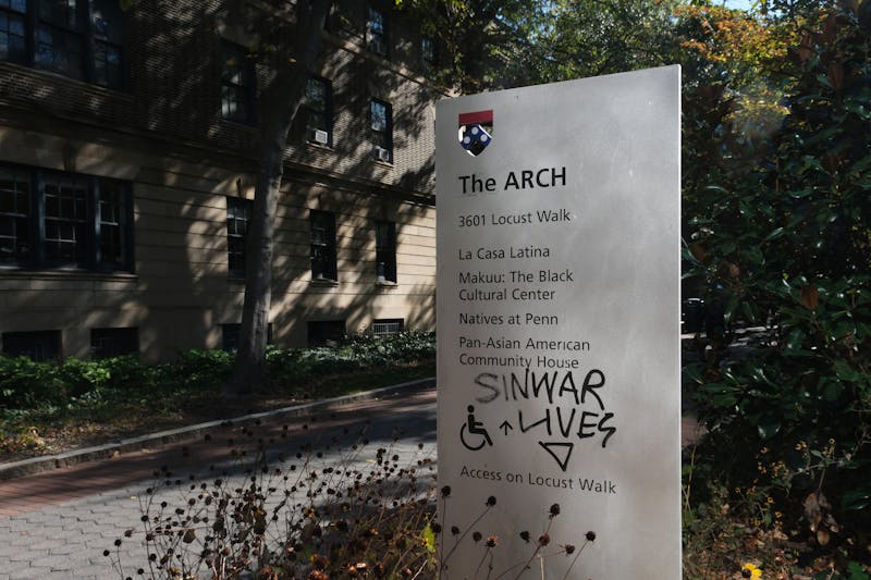 Signs on Penn’s campus vandalized with text commemorating assassinated Hamas leader Yahya Sinwar