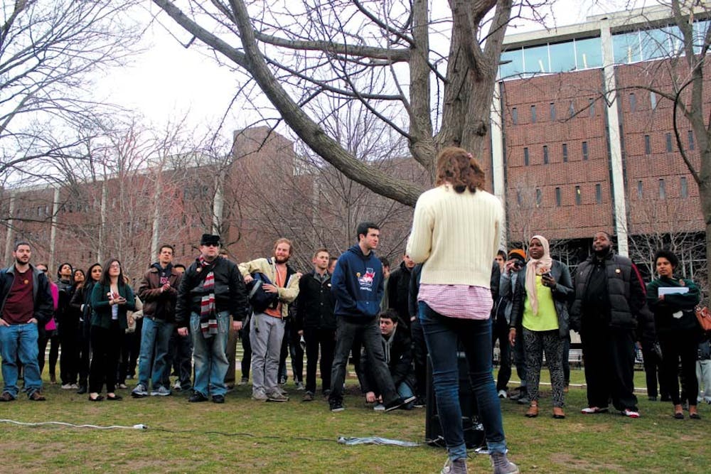 SLAP Protest on college green in support of Dinning hall workers
