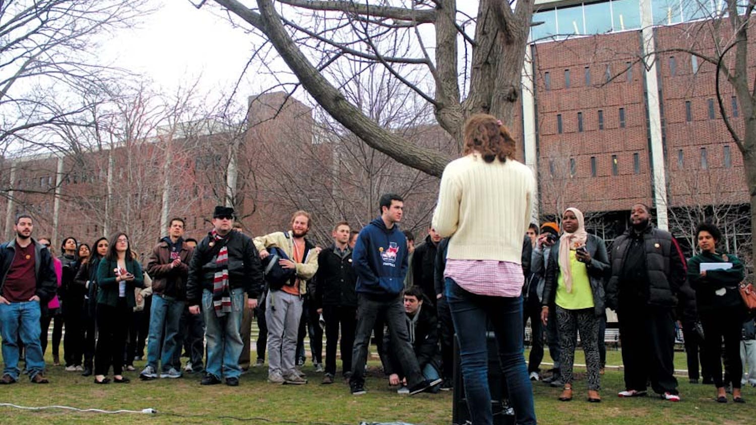 SLAP Protest on college green in support of Dinning hall workers