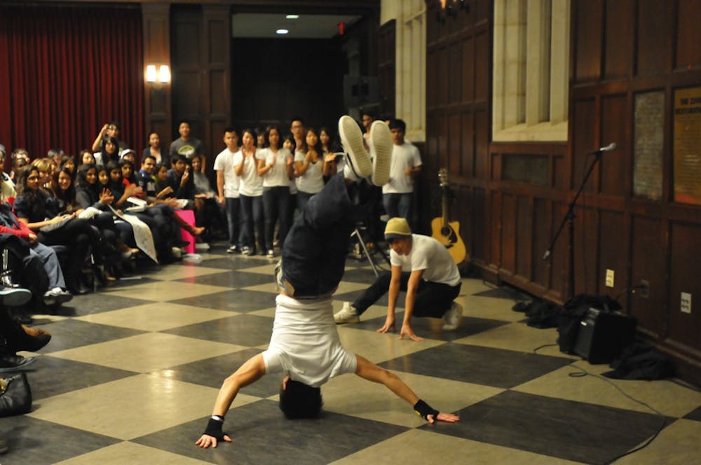 Students wrap up APAHW with a performance arts competition for the titles of Mr. and Ms. Big Asian on Campus Saturday night in the Hall of Flags.
