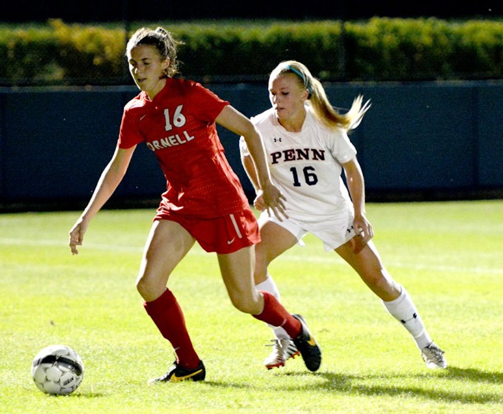 Penn women's soccer defeats Cornell 1-0. The winning goal was scored on a penalty kick.