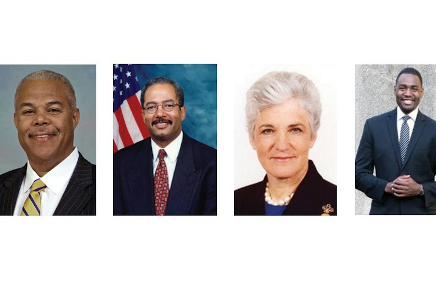 Pictured from left to right: former state Sen. Anthony H. Williams, Rep. Chaka Fattah, former District Attorney Lynne Abraham, and former press secretary to Mayor MIchael NutterĀ Doug Oliver.