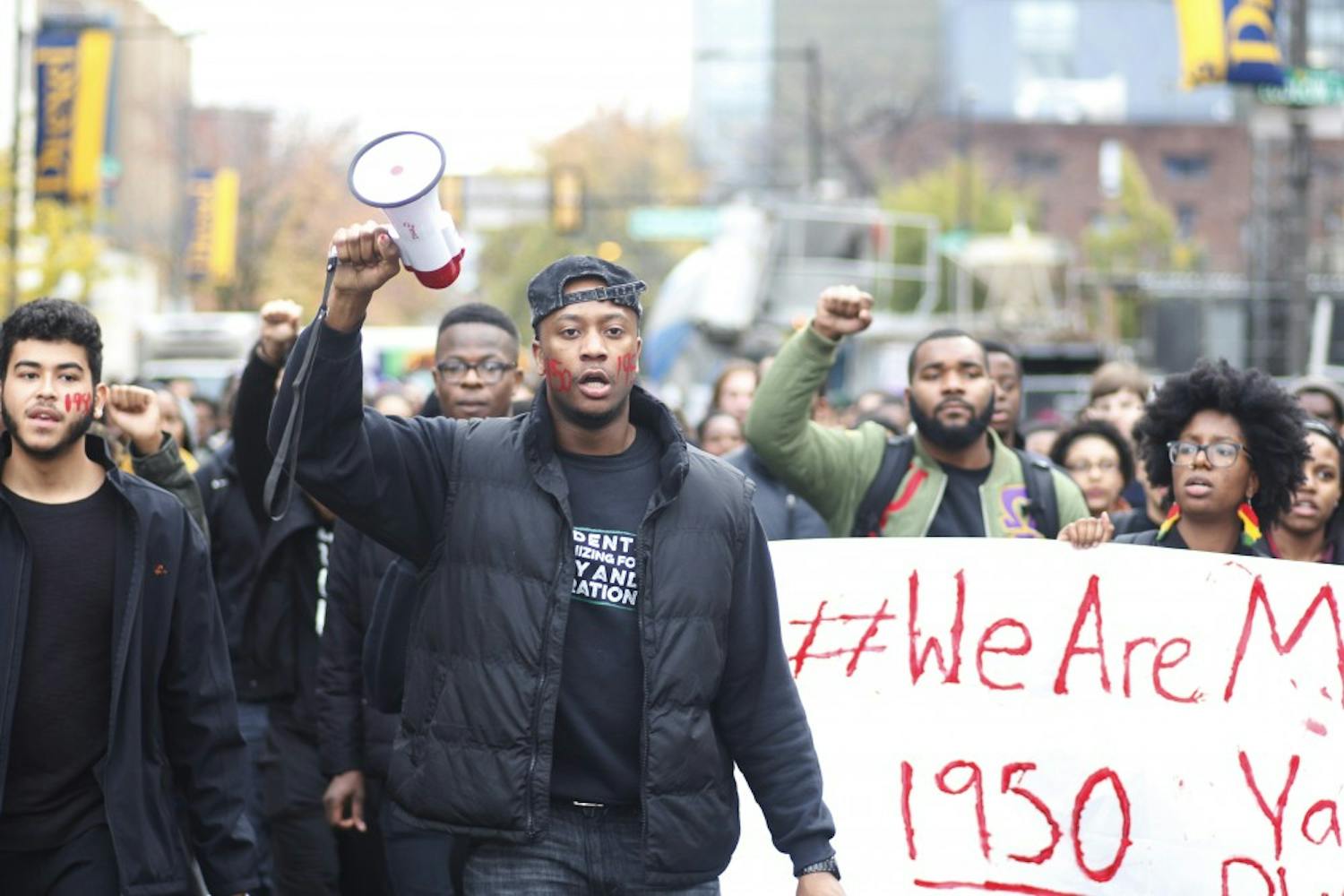 Students marched through Drexel's campus, where students from Drexel joined the protest.