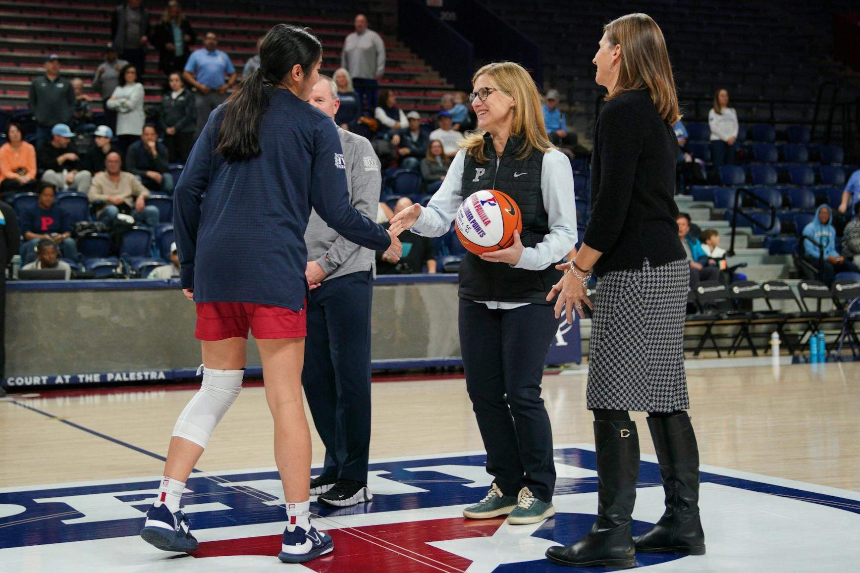 01-07-23 Women's Basketball vs Columbia Liz Magill (Anna Vazhaeparambil)-01.jpg