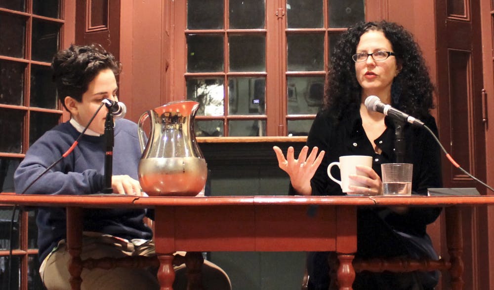 Television critic Emily Nussbaum (right) spoke at the Kelly Writers House on Wednesday/Photo by Sophia Lee