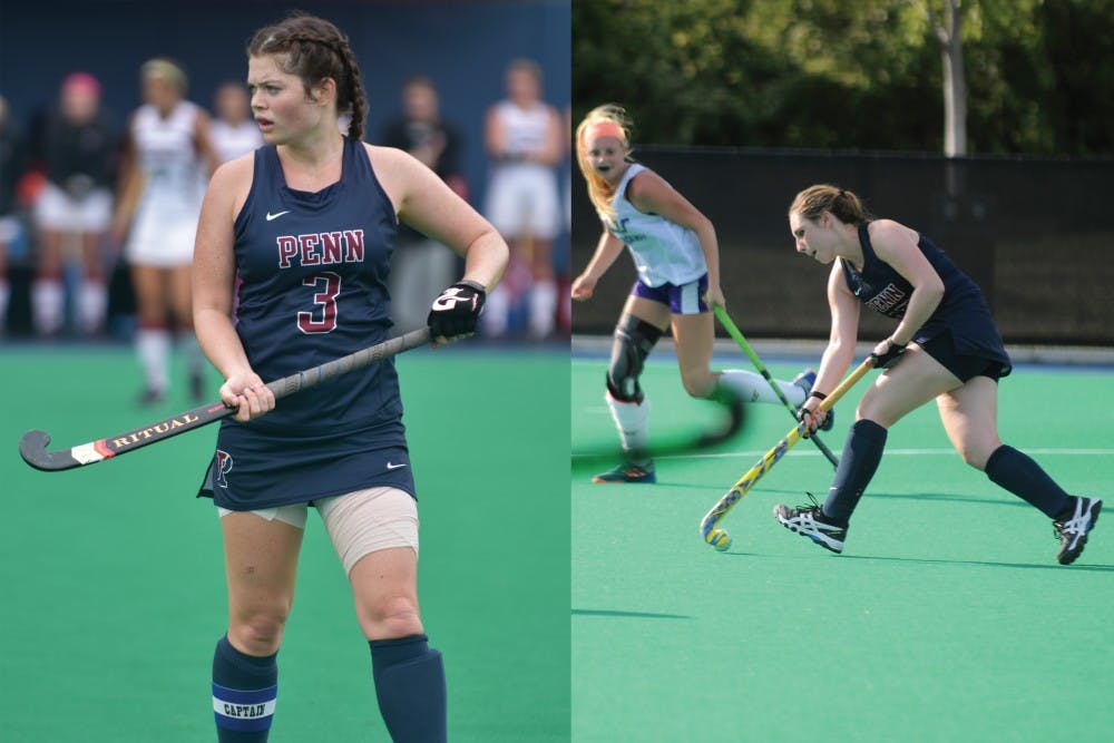 Penn field hockey's captains took different paths to the honor. Elise Tilton (left) was targeted by Penn as a high schooler, while Claire Kneizys transferred after a year at Columbia and walked on.