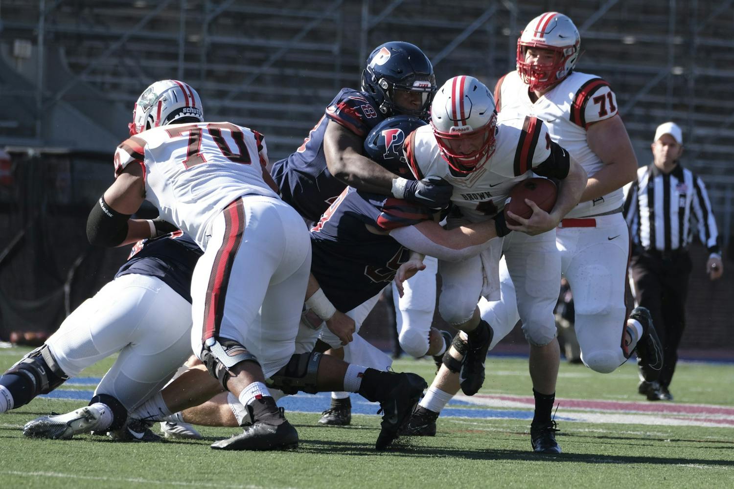 11-3-2019 Football vs Brown Defensive Line Tackle (Son Nguyen).jpg