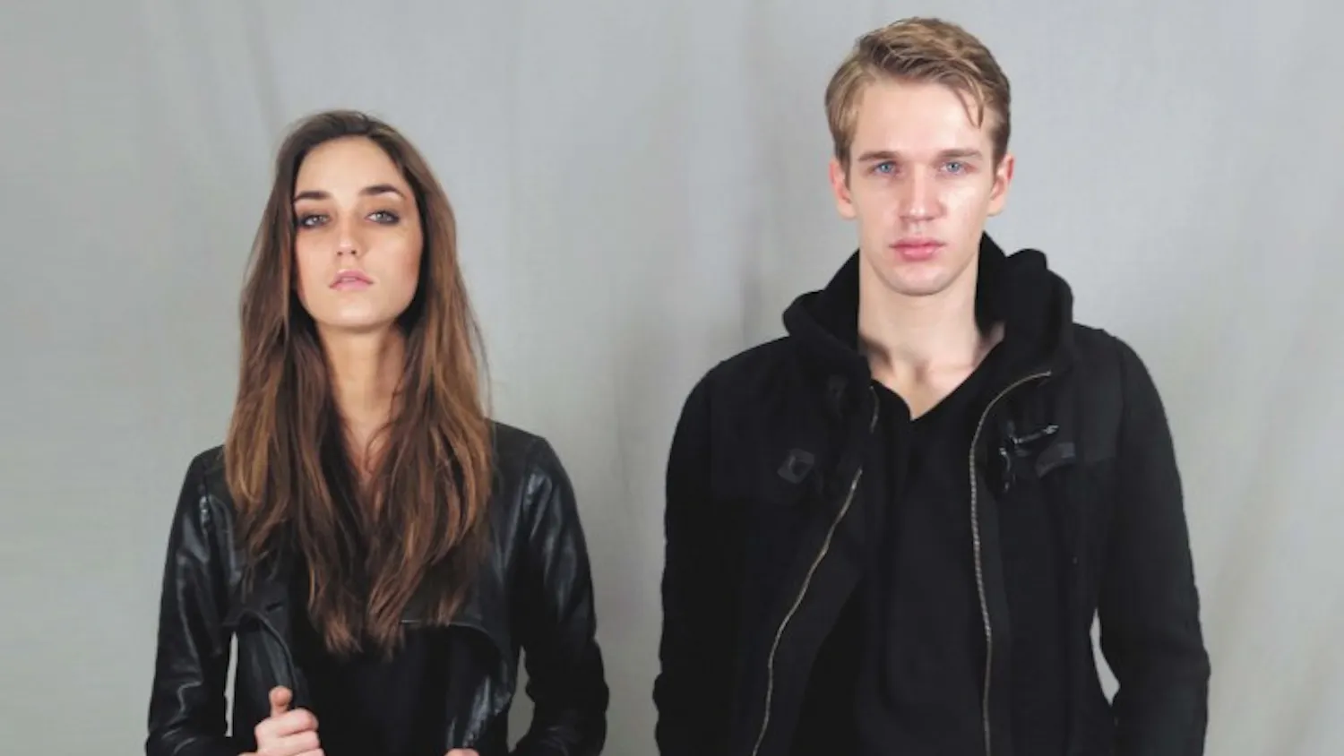 Two models try on pairs of jeans by Parke New York, a brand founded by 2010 Wharton MBA graduate Solomon Liou which will launch this summer.