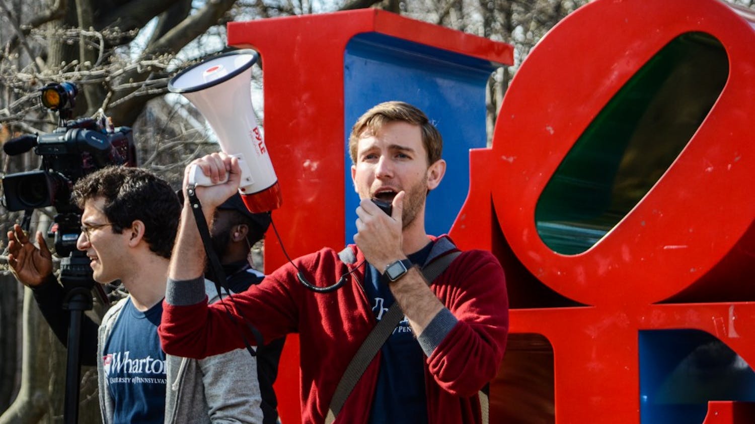 Nearly 150 Penn undergraduate and graduate students marched from Locust Walk to Senator Pat Toomey's office to deliver a letter bringing to light their concerns regarding President Trump's immigration ban.