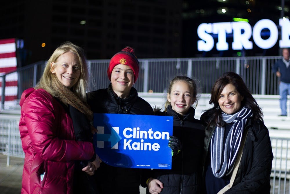 
	
Kathleen, Lucas and Charlotte Keilman, and Rosemarie Pullano, Hoboken NJKathleen: I think [Secretary Clinton] in general, keeping a positive message, and talking about what she’s going to do, and being very upbeat and spirited, compared to what’s happening in the debates. So overall just in general the spirit of the rally was just amazing.