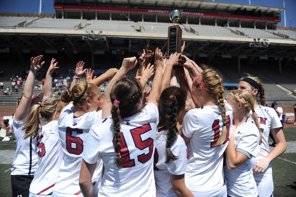 	Penn women’s lacrosse celebrated its first Ivy League Tournament Championship since 2010 Sunday.