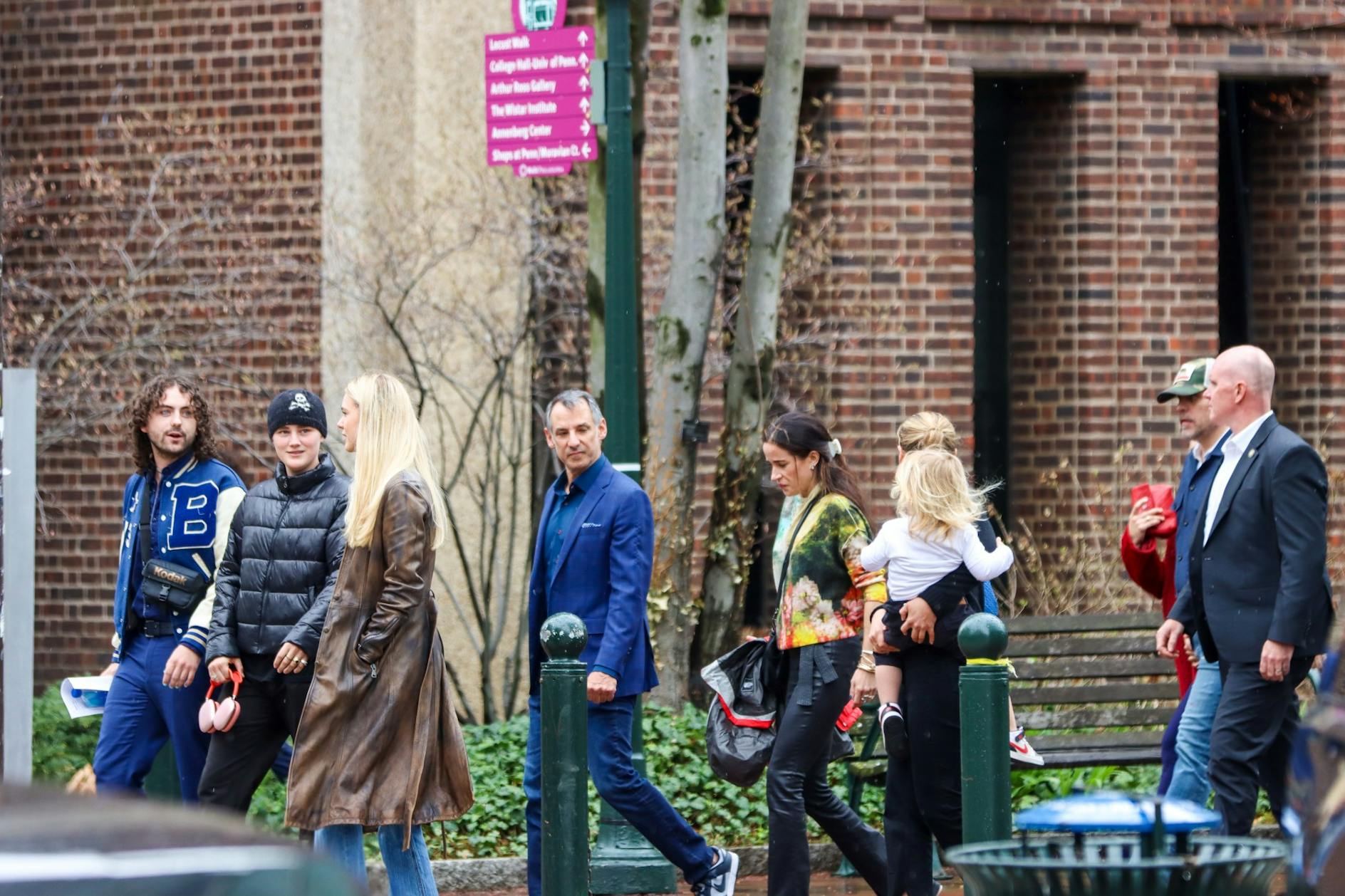 Members of the Biden family could be seen walking towards the Presidential motorcade after their visit.