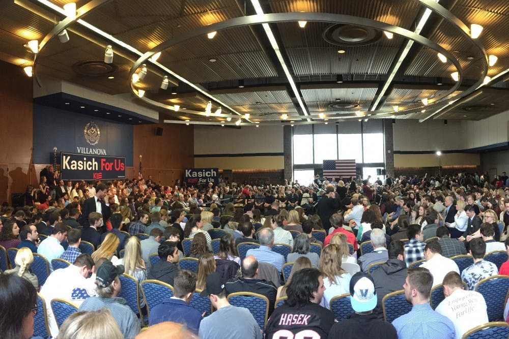 Although Gov. John Kasich can no longer wrest the GOP nomination, he will continue to campaign in intimate settings, like he did at the town hall in Villanova, Pa., on Wednesday.
