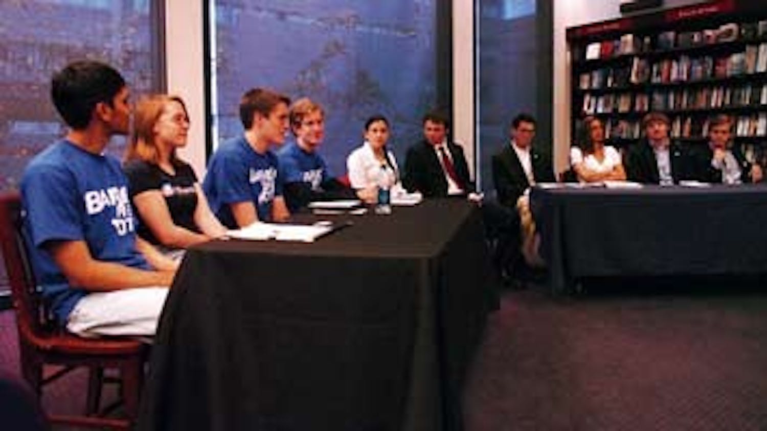 In debate, students largely stick to the party lines