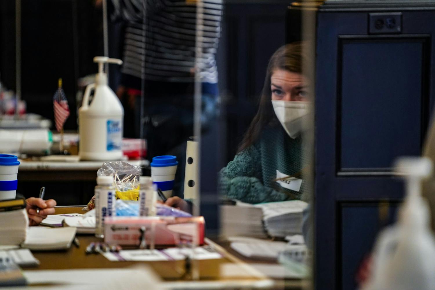 Election Day 2020 Houston Hall Plexiglass Reflection copy.jpg