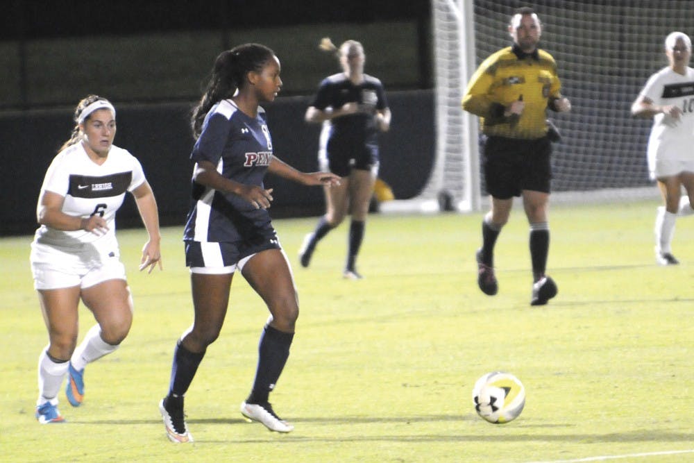 Freshman Cami Nwokedi helped make runs from Penn's back line to give the team pressure in the offensive front.