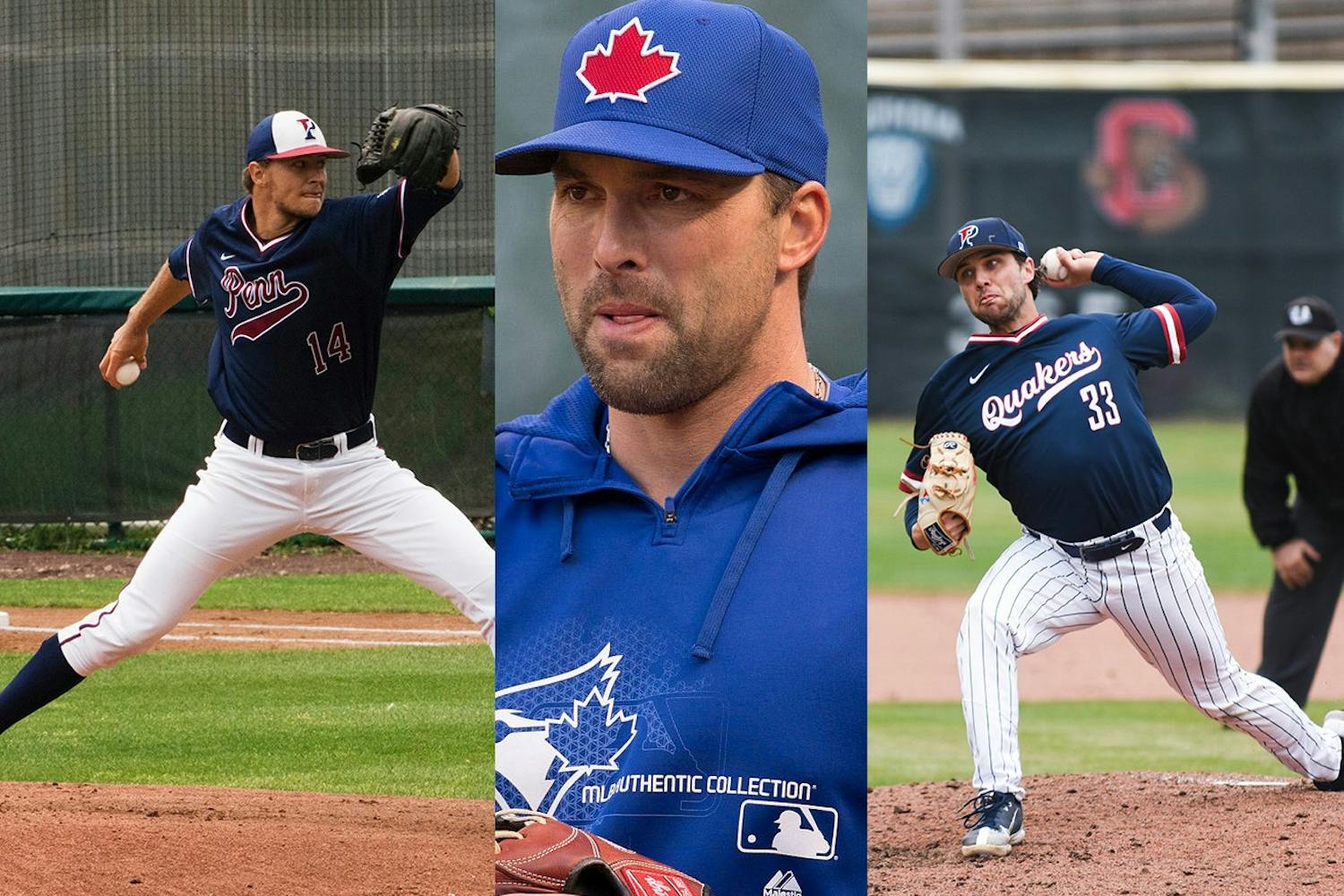 Baseball in Mlb collage Mark DeRose, Joe Miller, Jake Cousins (Photo from Keith Allison C C SA 2.0, Julia Van Lare and Nick Buchta).jpg