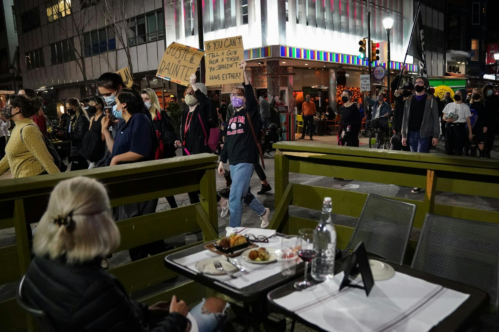 04-13-21 Justice for Daunte Wright Protest Black Lives Matter BLM Outdoor Dining (Chase Sutton).jpg