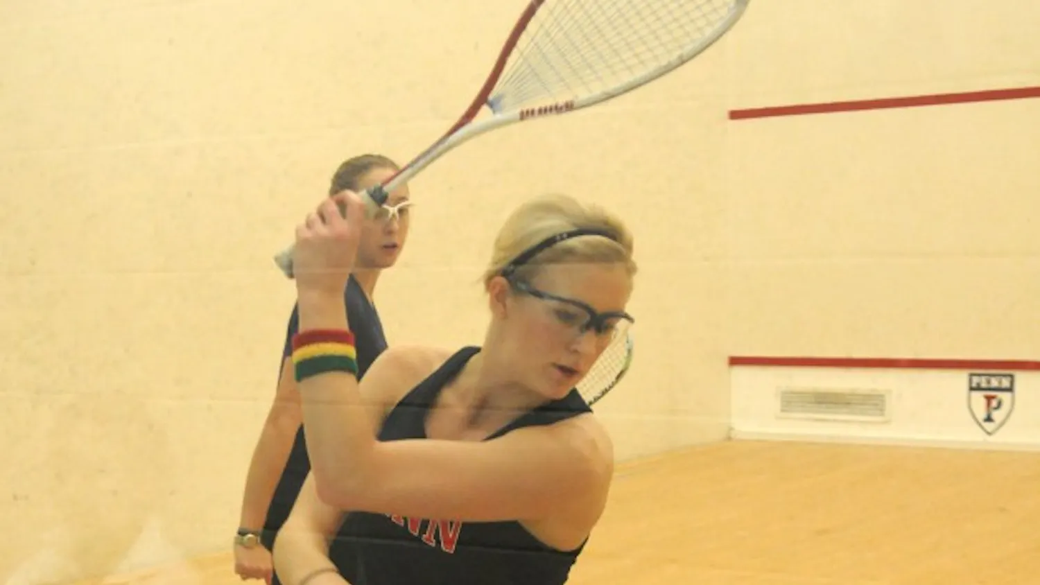 Junior Chloe Blacker handily won her match at No. 9 against Trinity’s Chanel Erasmus, 3-1, helping power Penn to a win.