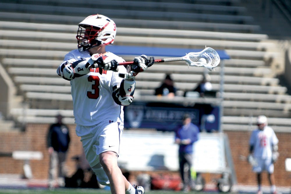 Freshman attack Tyler Dunn was one of six different players to score for Penn men's lacrosse on Friday, but it wasn't enough as the Quakers fell, 7-6, to Yale in the Ivy League Tournament.