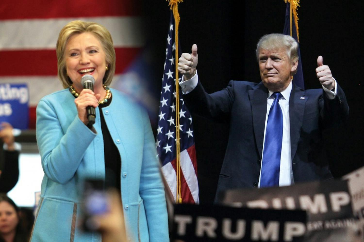 As former Secretary of State Hillary Clinton sparred with 1968 Wharton graduate Donald Trump, Penn students lit up social media. 