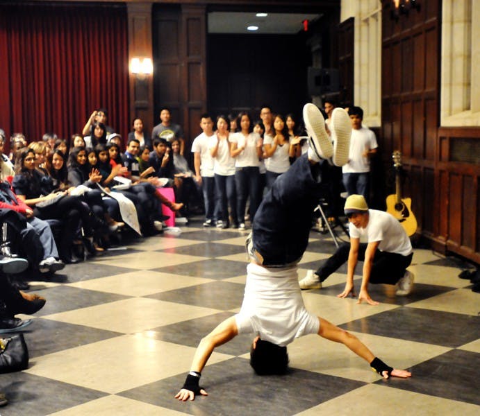 The final event of APAHW, Big Asian on Campus. Students perform in a competition to become the "Big Asian on Campus"