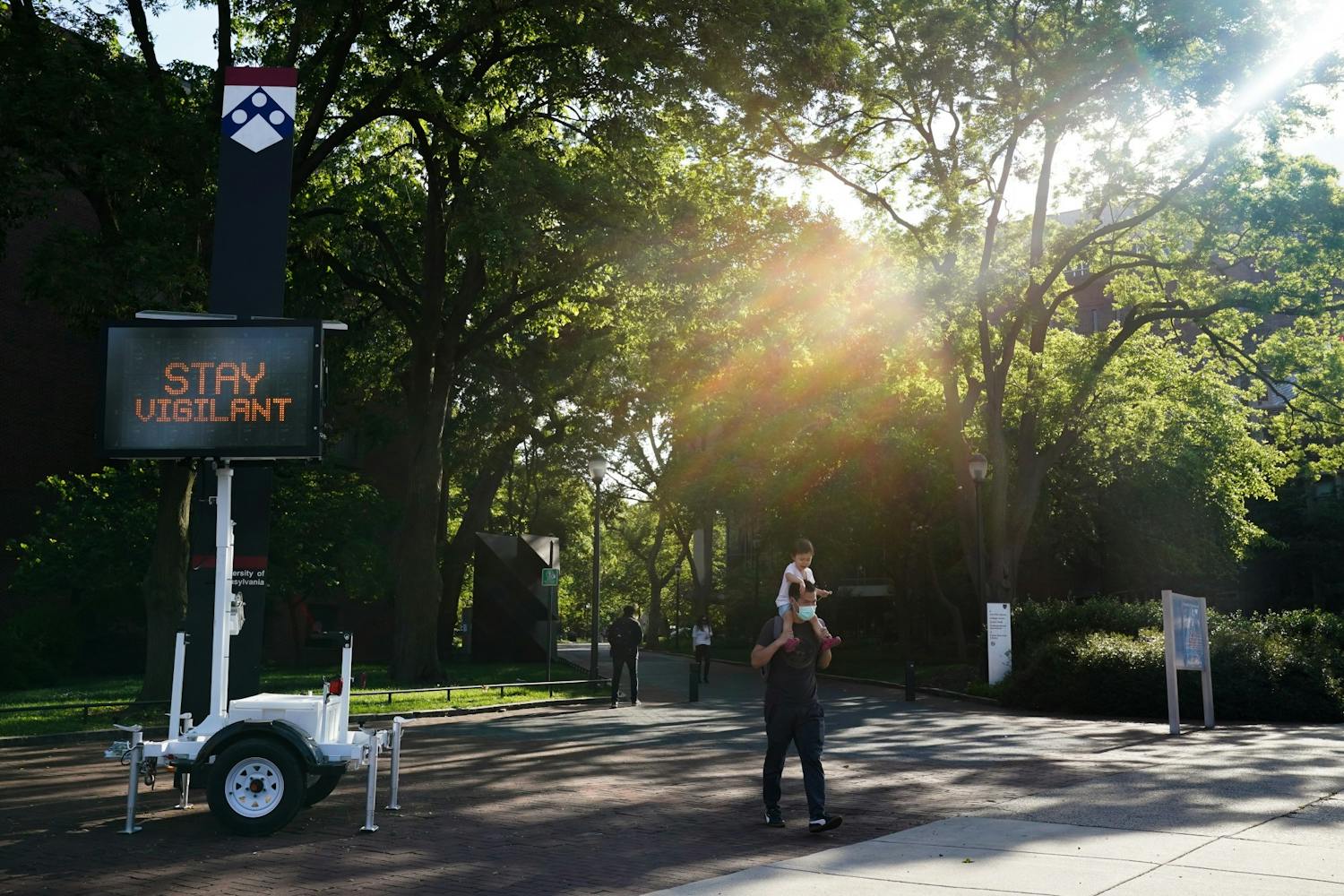 Coronavirus Sign Stay Vigilant Second Wave Campus Locust Walk.jpg