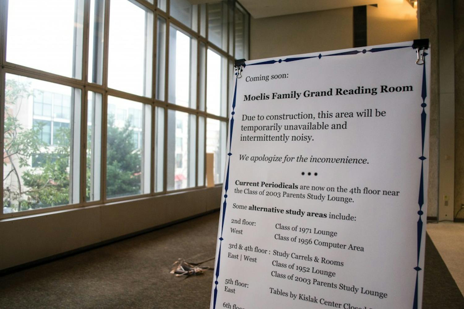 The project, which involves constructing glass walls, wood ceilings and a sculpture, will begin next week and finish at the end of May.