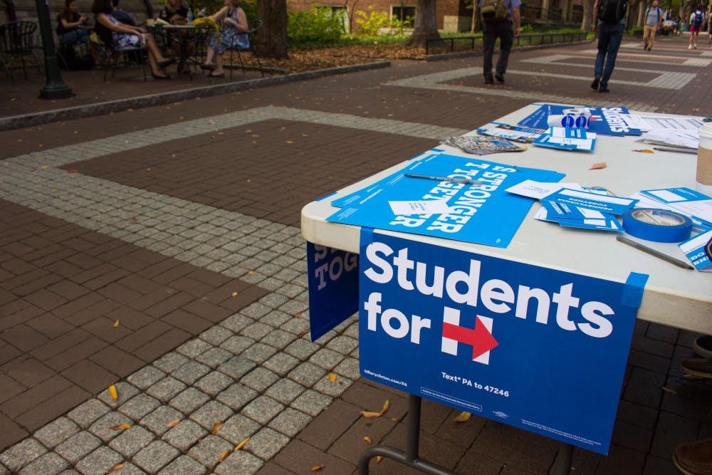 The current residents of Donald Trump's old campus house are strong supporters of Hillary Clinton.