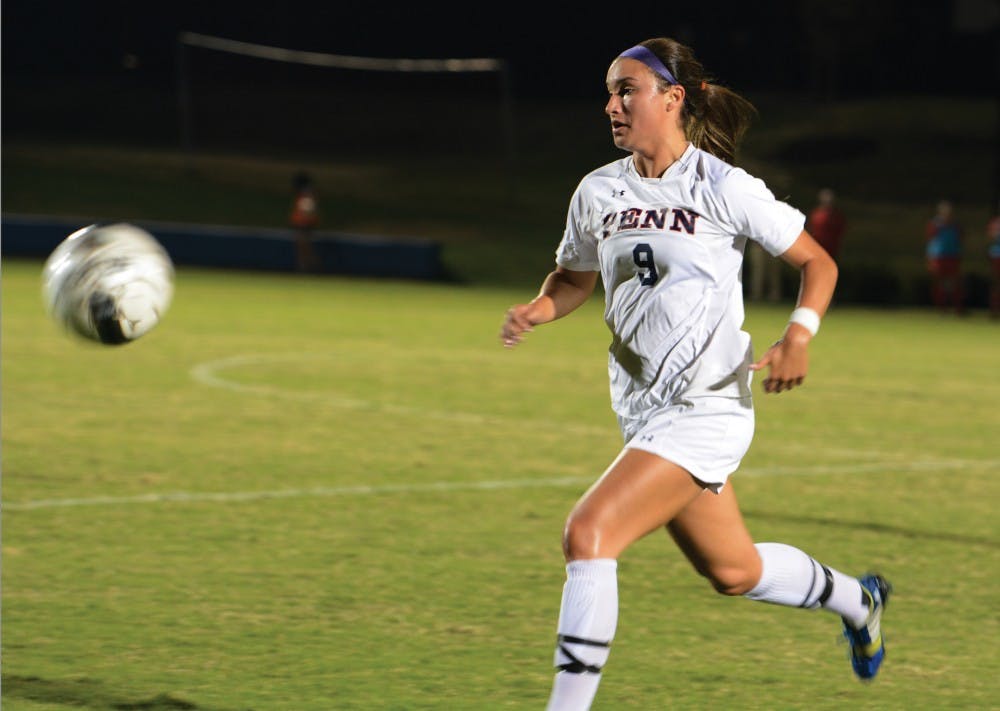Penn women's soccer defeats Cornell 1-0. The winning goal was scored on a penalty kick.