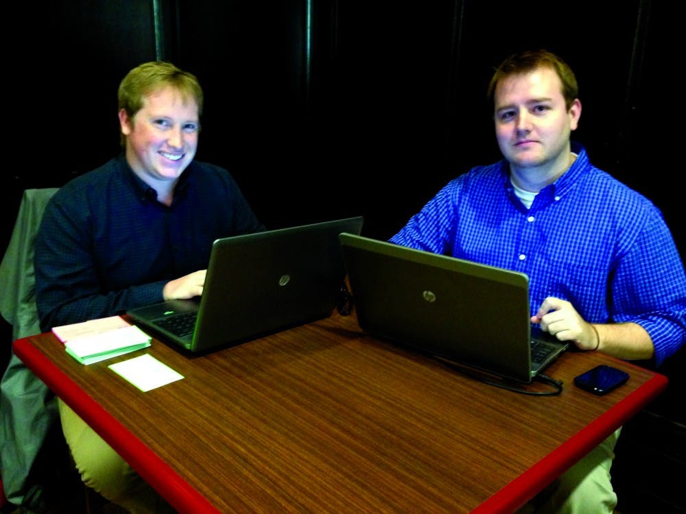 	Phi Sigma Kappa recruiters Ryan Budke and Joe Kern will stay at Penn for five weeks to recruit about 30 new members before they leave. 