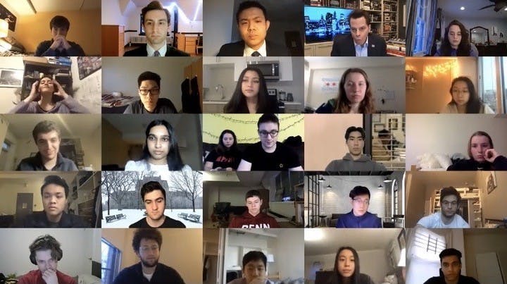 Wharton Management Hosts Scaramucci Virtually Zoom Screenshot