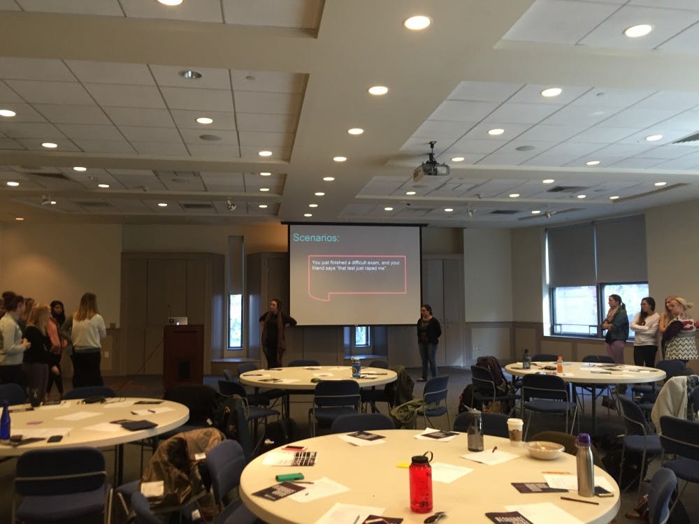 Penn Anti-Violence Educators, a new peer education student group, held their first large workshop of the year for Panhellenic sorority members on Friday.