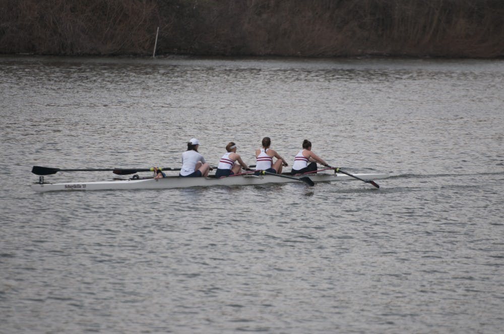 All three Penn rowing squads were in action over the weekend. The women's team (pictured) finished second out of three in all four of their races. 