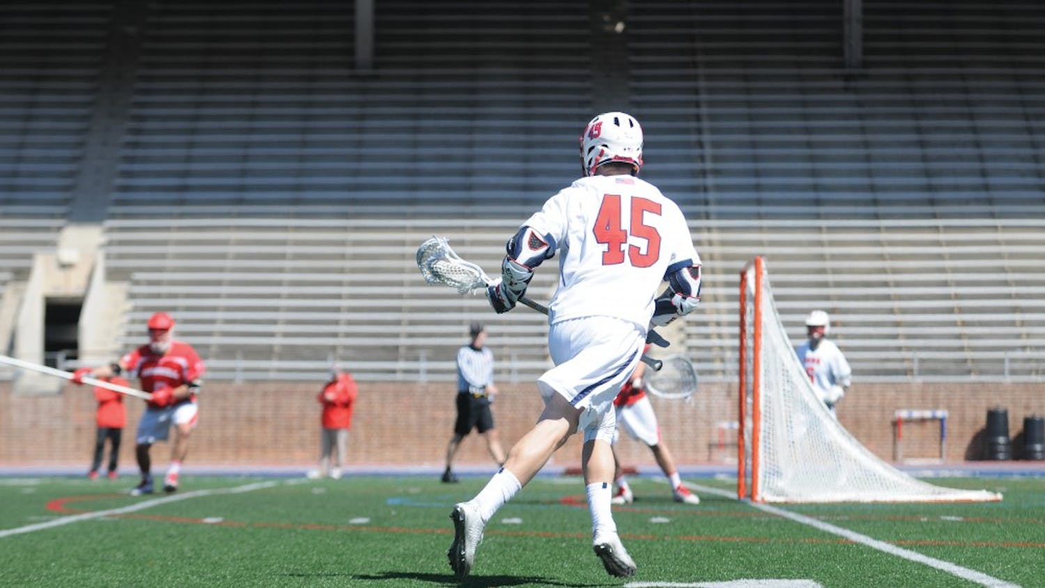 After scoring a pair of goals in Penn men's lacrosse's 13-8 loss to Maryland, freshman attackman Simon Mathias will look to keep up the momentum as the Quakers attempt to defend their undefeated conference record.