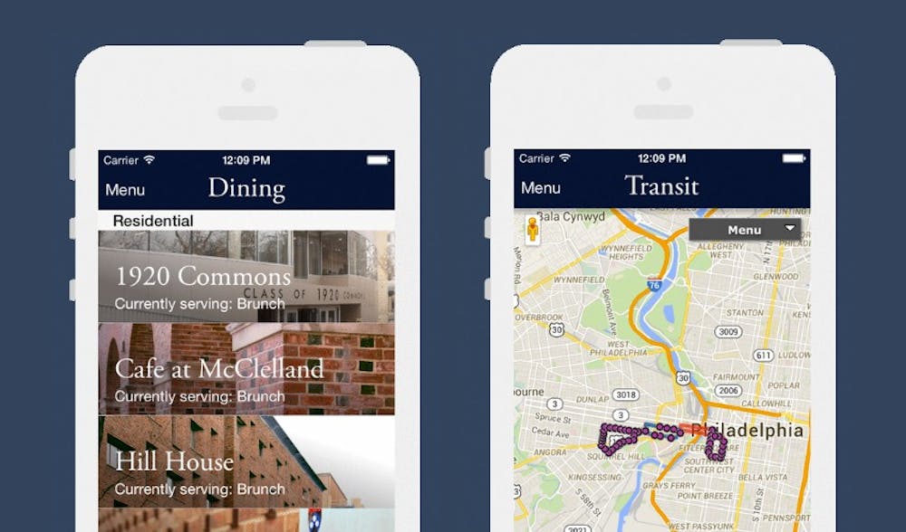 PennMobile will provide users with easy-to-access features such as dining hall menus and Penn Transit schedules. 