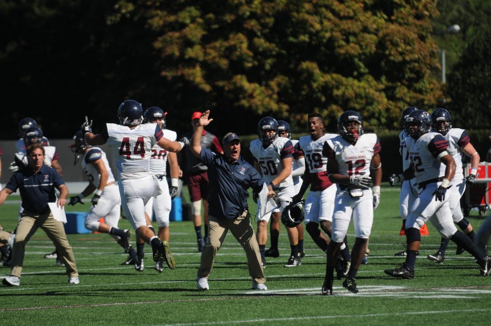 Penn football coach Ray Priore's squad has taken its lumps early in 2016, dropping each of their first two contests.