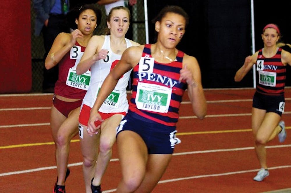 Freshman sprinter Candace Taylor stood out for the Quakers, winning the 200m race.
