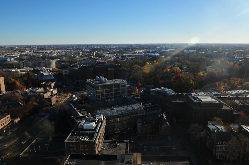 The Daily Pennsylvanian asked Associate Photo Editor Connie Kang to show us her *fa- vorite view* on campus. Turning her camera on The City of Brotherly Love, Kang photo- graphed all four sections of Philadelphia — north, south, east and west — from the 24th floor of Harnwell College House.