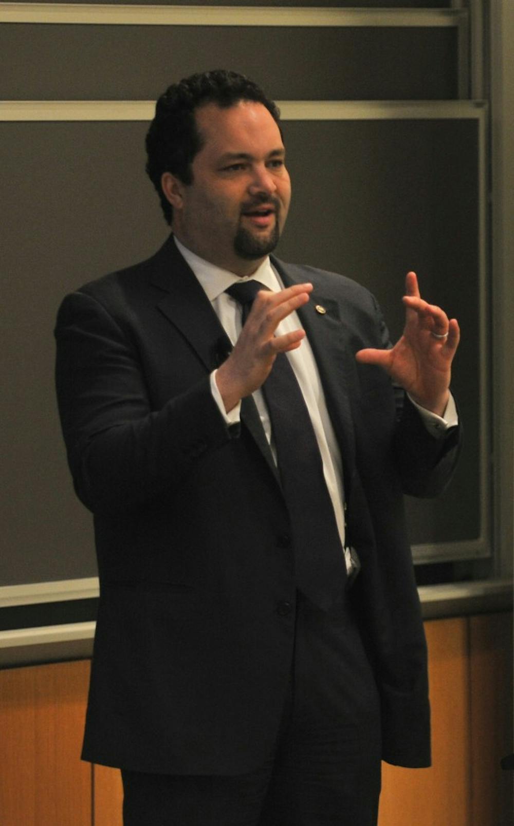 NAACP President and CEO Benjamin Todd Jealous speaks at a Wharton Leadership Lecture