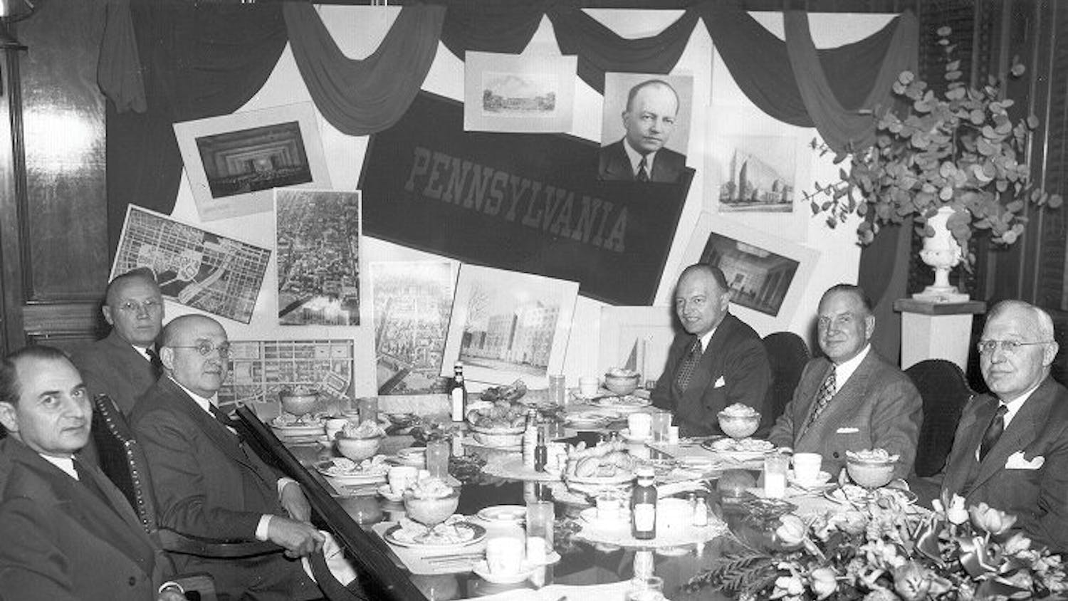 Harold Edward Stassen attended a luncheon celebrating Lit Brothers' donation to the University's Development Fund.