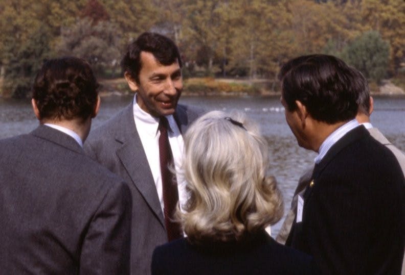 	Sheldon Hackney entertains an audience on the banks of the Schuylkill River.
