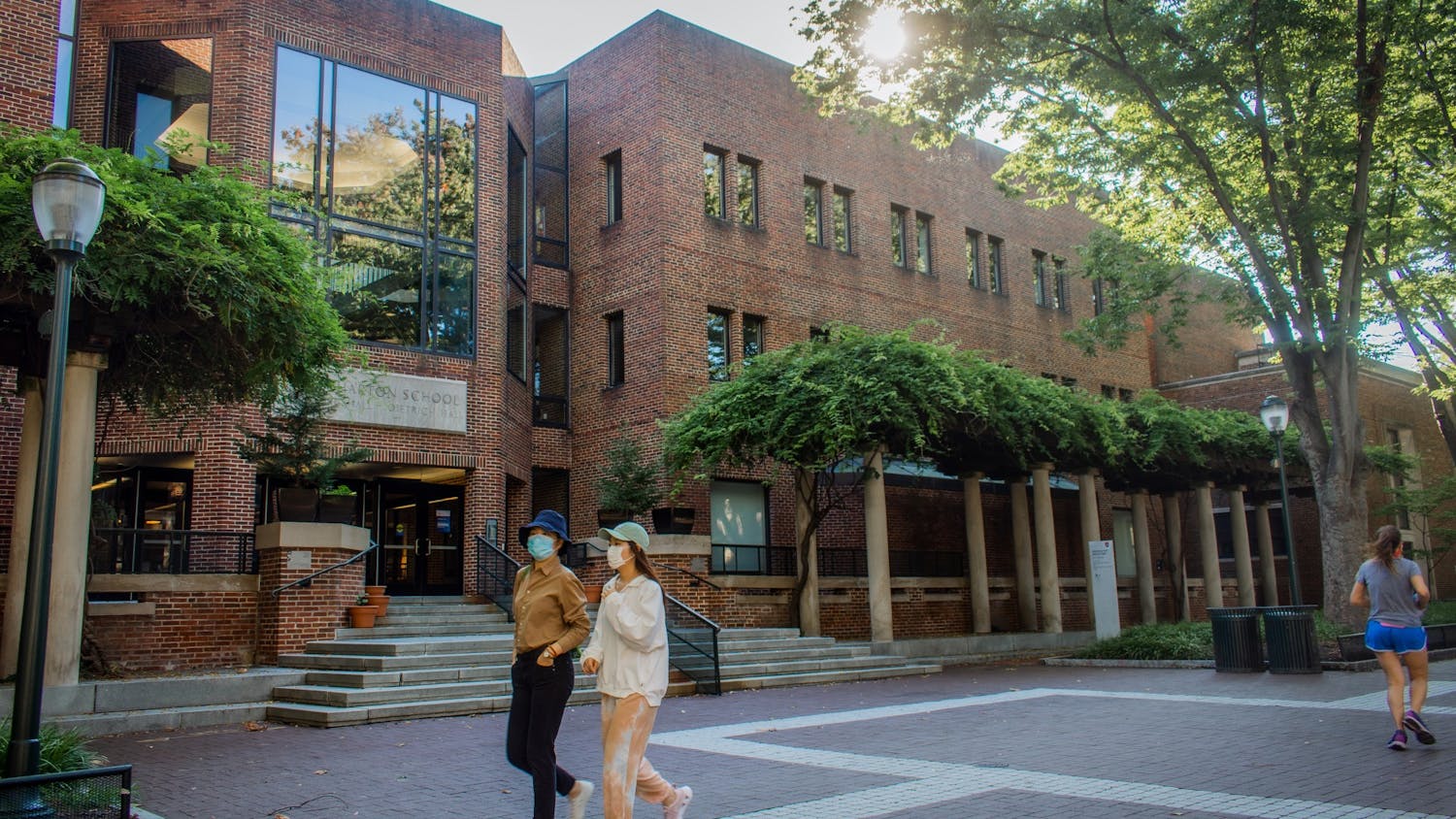 Wharton Steinberg Dietrich Hall SteinyD COVID-19 Coronavirus Masks Locust Walk.jpg