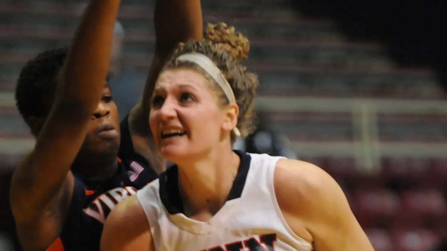 Penn nearly pulled off an upset against ACC powerhouse Virginia Monday night. Sophomore Kara Bonenberger had 14 points in the 68-65 loss.