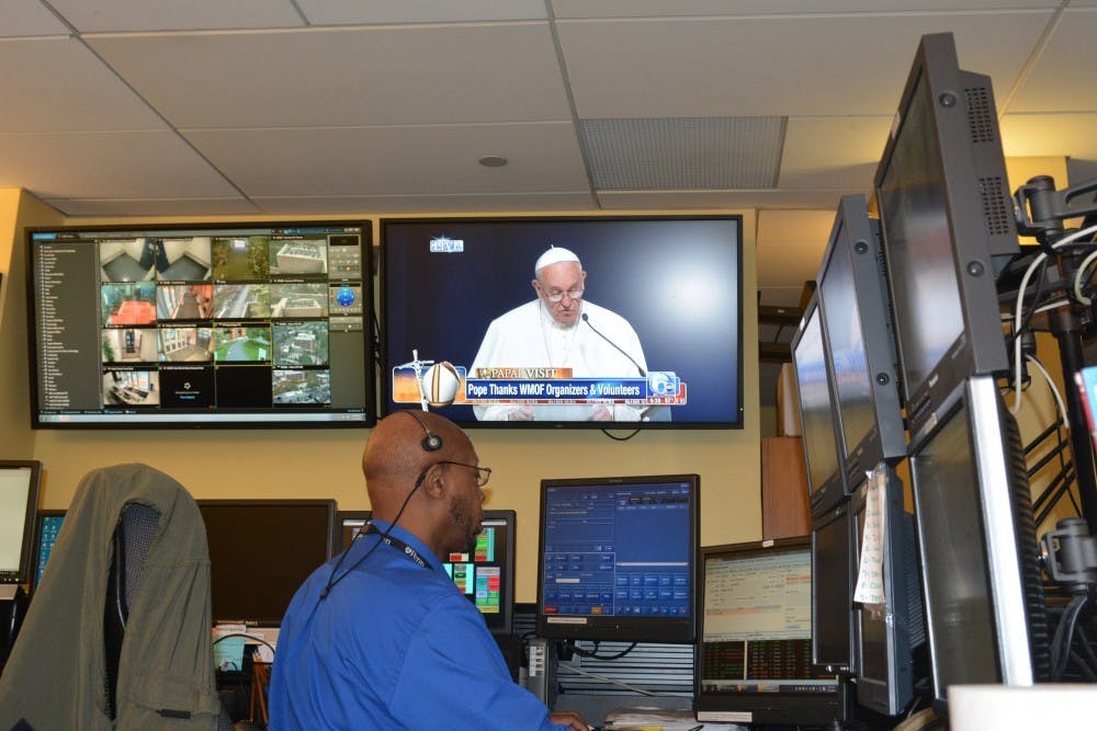 PennComm Officer Ommett Levine remained vigilant as Pope Francis celebrated the Mass in Philadelphia this past weekend.